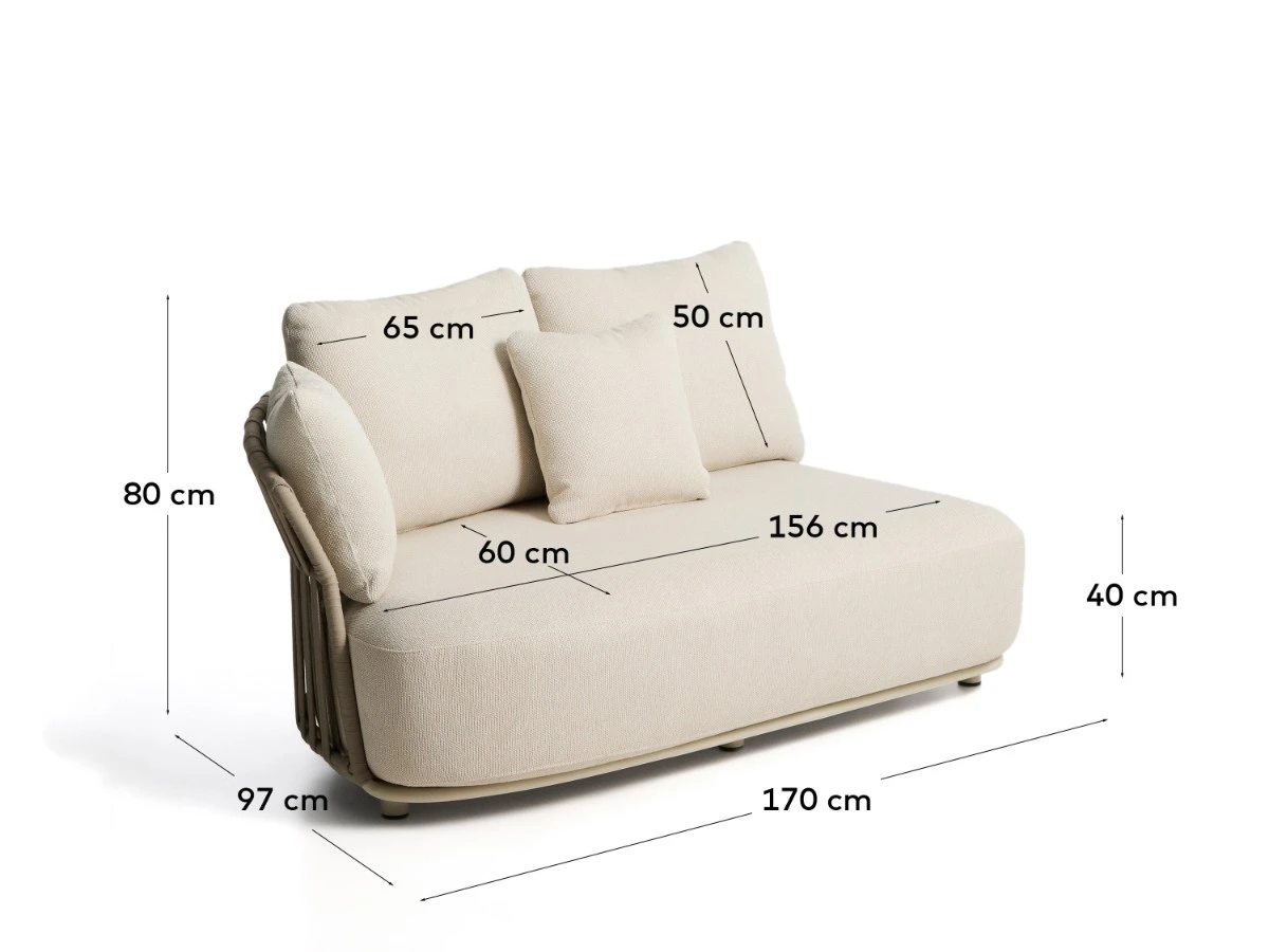 Двухместный модуль уличного дивана Osani 977622  - фото 6