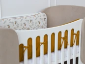 Мягкие бортики для кроватки KIDI soft Зайчики с грибами