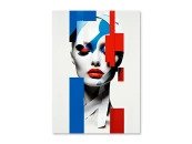 Картина на холсте Девушка Red Blue 50х70 см