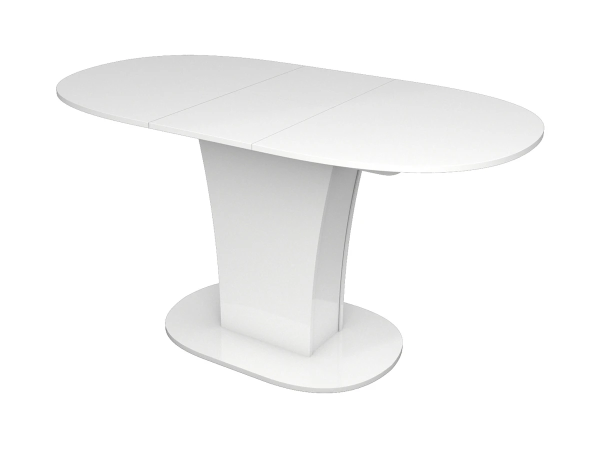 кухонный стол белый глянец круглый