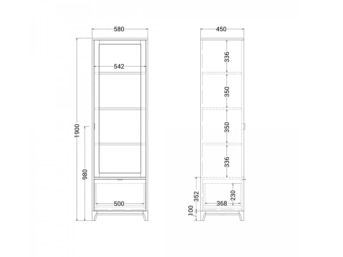 Узкая витрина CS162 685157  - фото 8