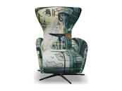 Кресло-реклайнер Mondrian Con Motor L-48, Base - Antracith Grey, ткань Mediterraneo S.6