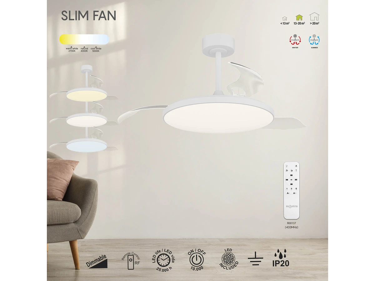 Люстра-вентилятор SLIM FAN MANTRA 990863  - фото 6