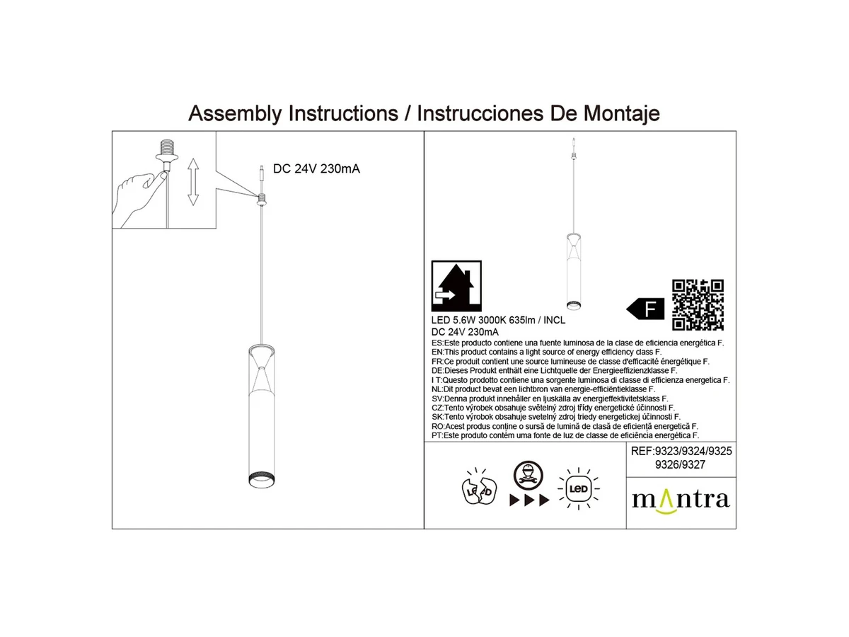 Подвесной модульный светильник без основания SPARK Mantra 990938  - фото 5