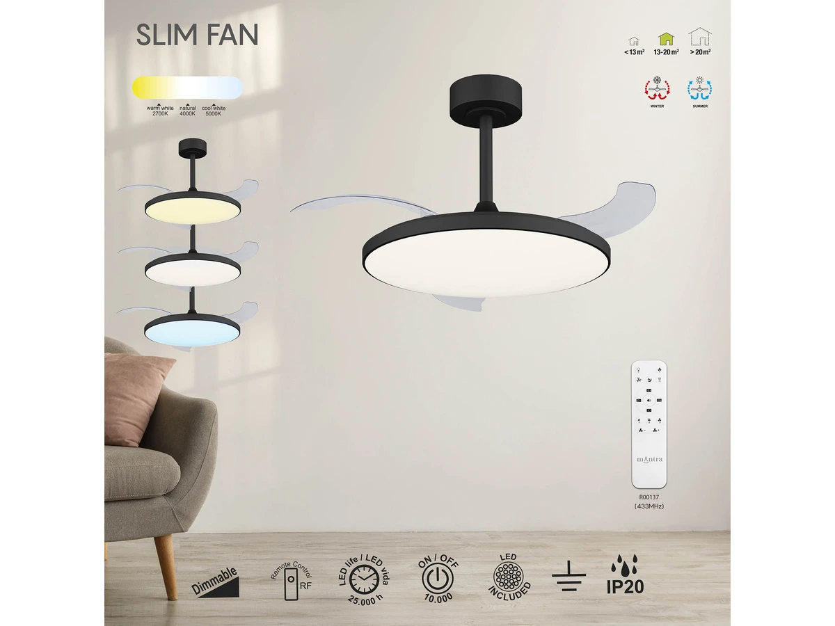 Люстра-вентилятор SLIM FAN MANTRA 991050  - фото 6