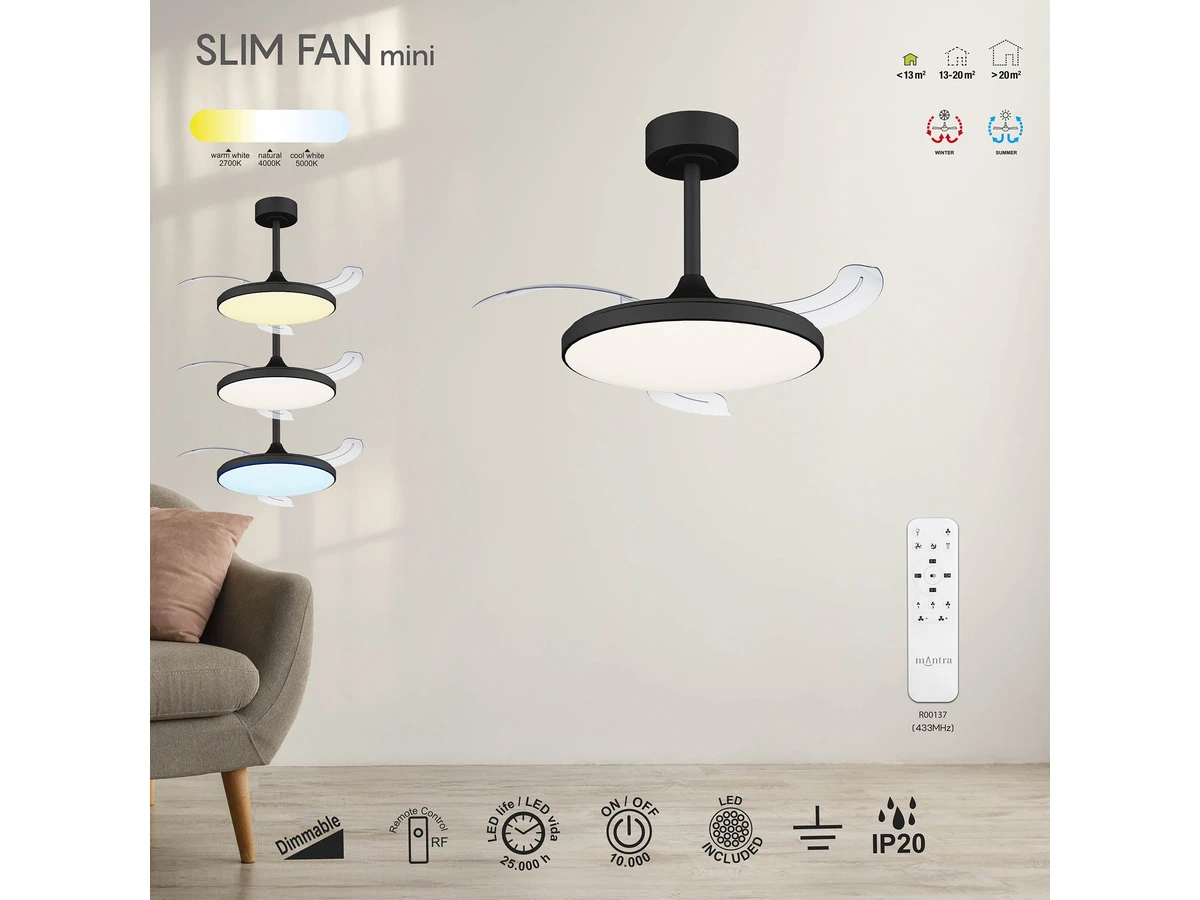 Люстра-вентилятор SLIM FAN mini MANTRA 991072  - фото 5