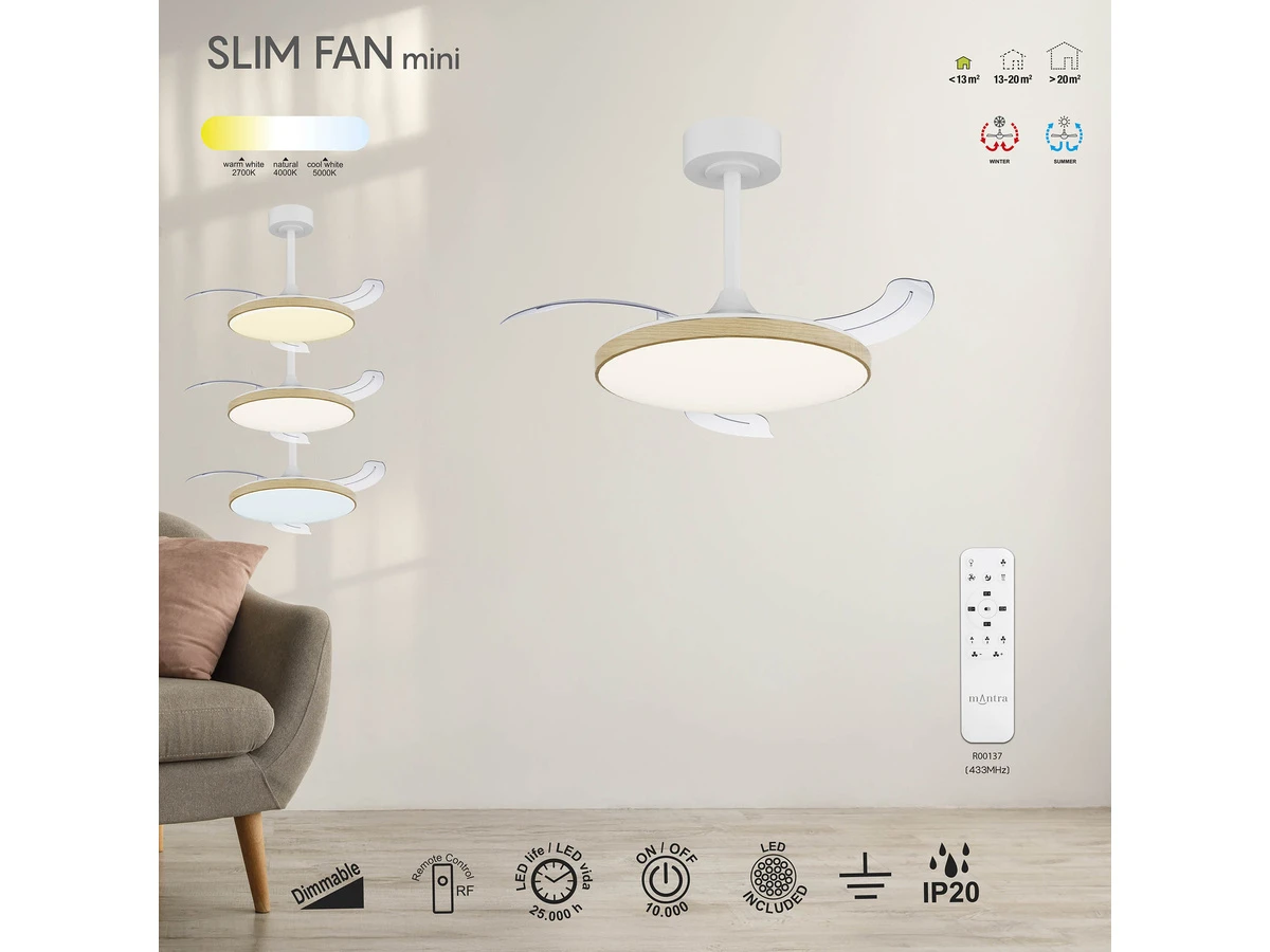 Люстра-вентилятор SLIM FAN mini MANTRA 991255  - фото 6