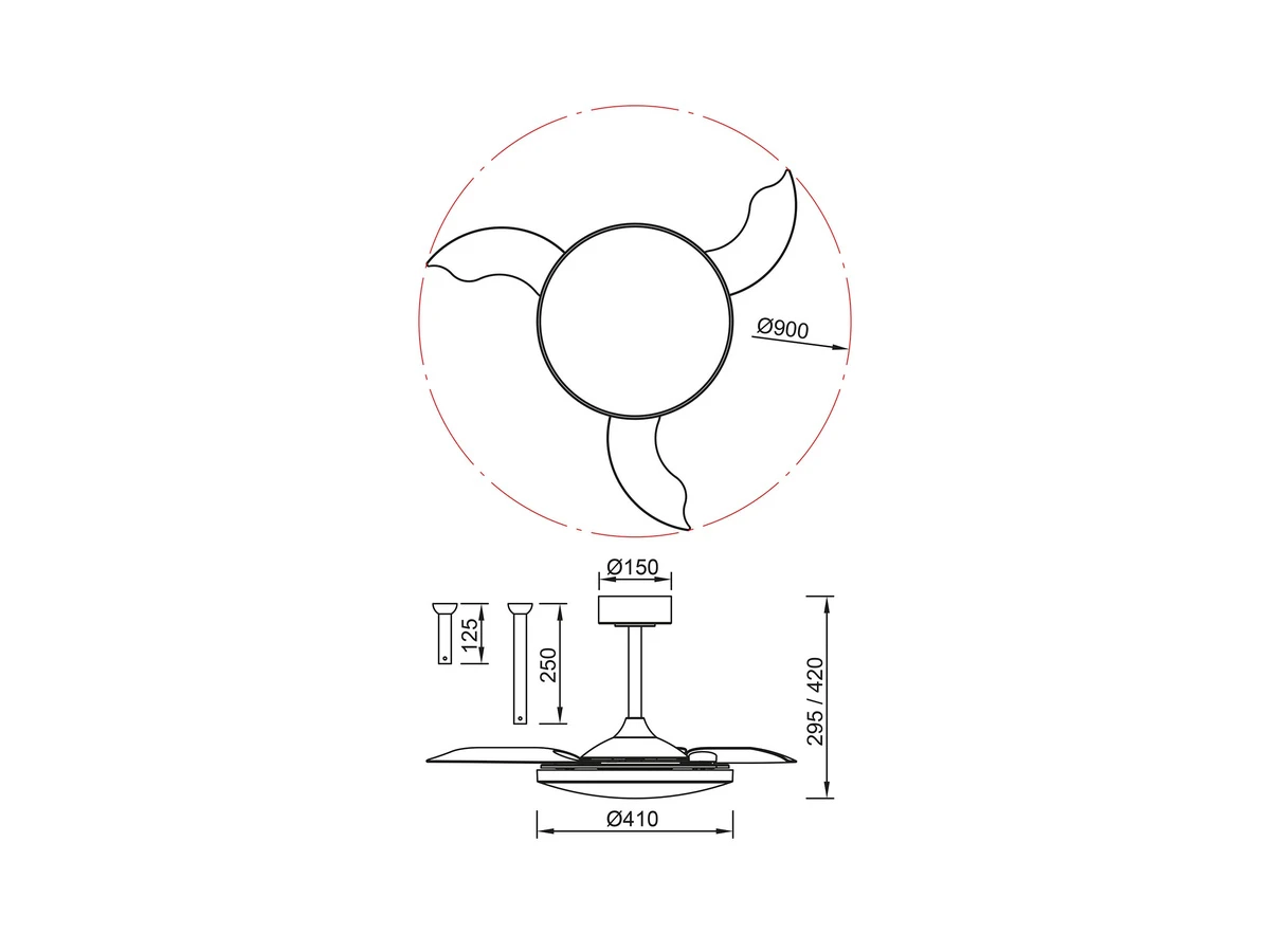 Люстра-вентилятор SLIM FAN mini MANTRA 991255  - фото 7