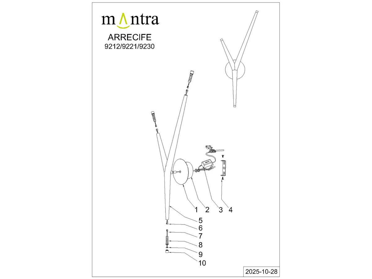 Настенный светильник ARRECIFE Mantra 991569  - фото 8