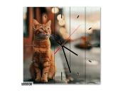 Настенные часы Кот на улице, 50x50 см