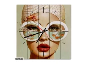 Настенные часы Пловчиха и рыбки, 50x50 см