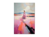 Картина на холсте Девушка в розовом, 40x60 см