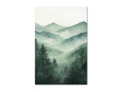 Картина на холсте Зеленый лес и горы, 30x40 см