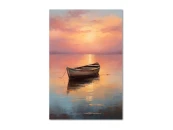 Картина на холсте Лодка на закате, 40x60 см