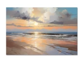 Картина на холсте Рассвет на море, 30x40 см