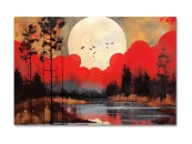Картина на холсте Красный закат №3, 30x40 см