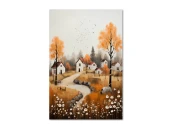 Картина на холсте Осень в деревне №1, 30x40 см