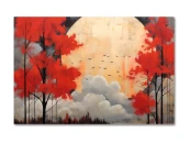 Картина на холсте Красный закат №4, 30x40 см