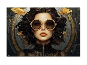 Картина на холсте Девушка с золотыми рыбками №1, 30x40 см