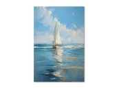Картина на холсте Парусник в море, 30x40 см