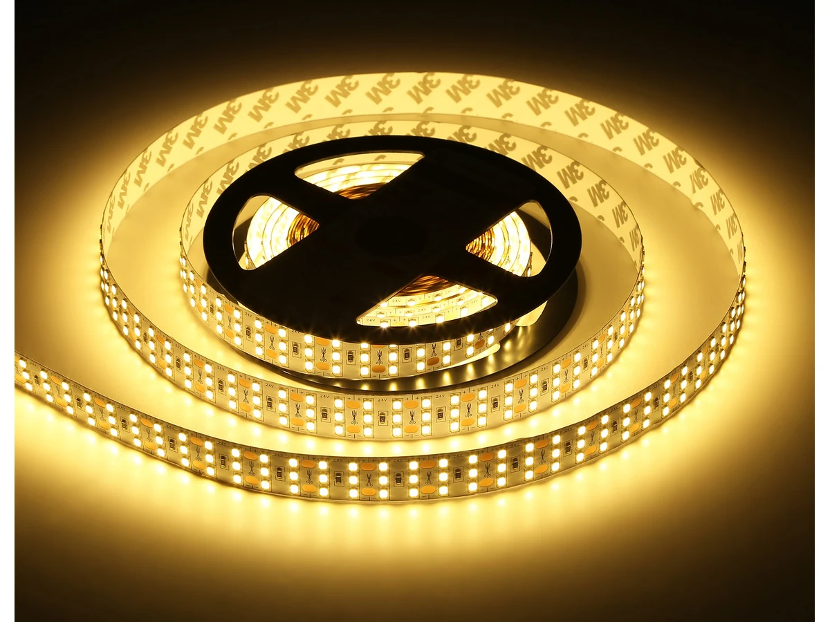 Светодиодная лента трехрядная GS3901 2835 324Led /26W m/ 24V IP20 3000K 5m (2 конт.) LED Strip 24V 1000753  - фото 7