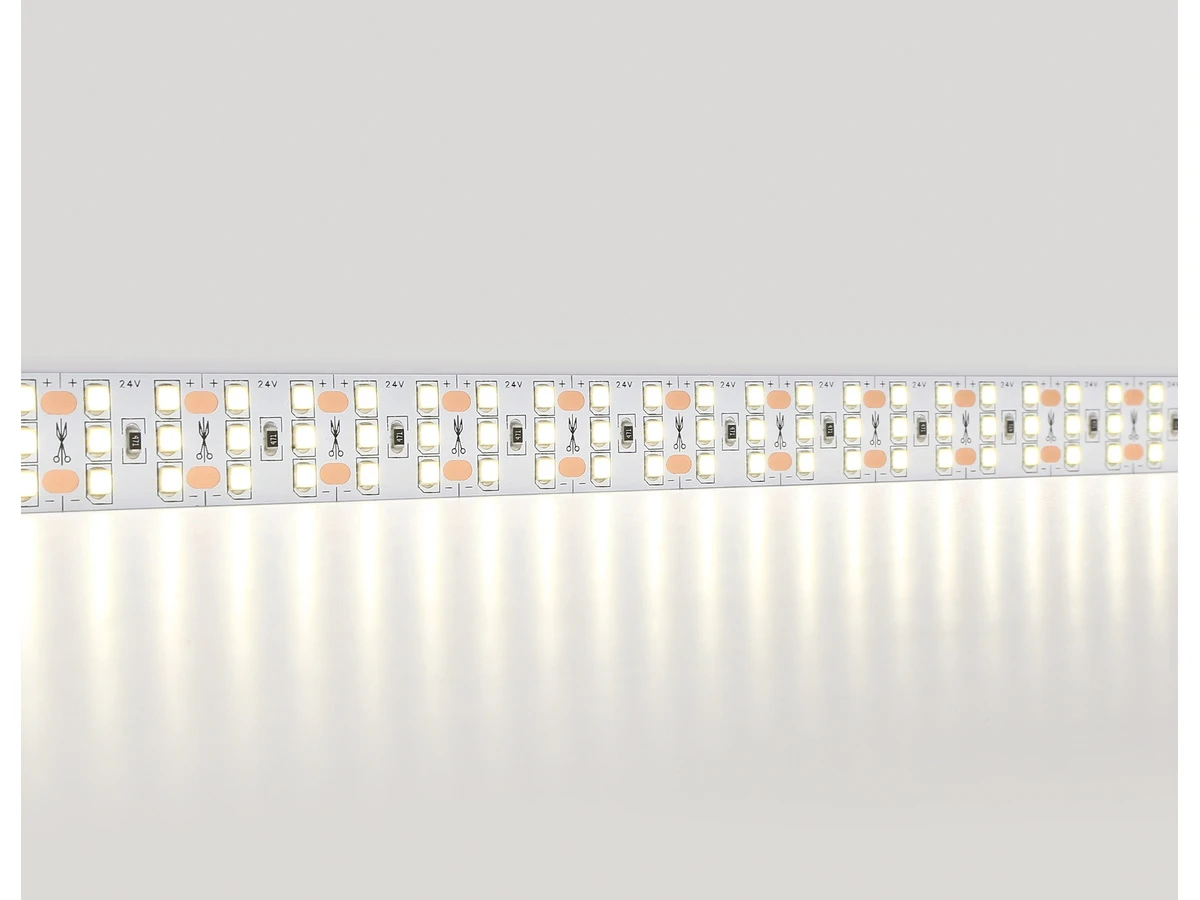 Светодиодная лента трехрядная GS3902 2835 324Led /26W m/ 24V IP20 4500K 5m (2 конт.) LED Strip 24V 1000768