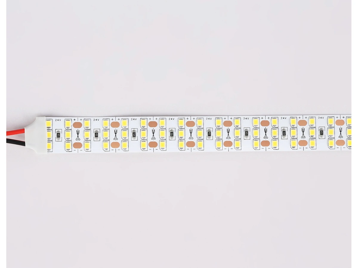Светодиодная лента трехрядная GS3902 2835 324Led /26W m/ 24V IP20 4500K 5m (2 конт.) LED Strip 24V 1000768  - фото 4