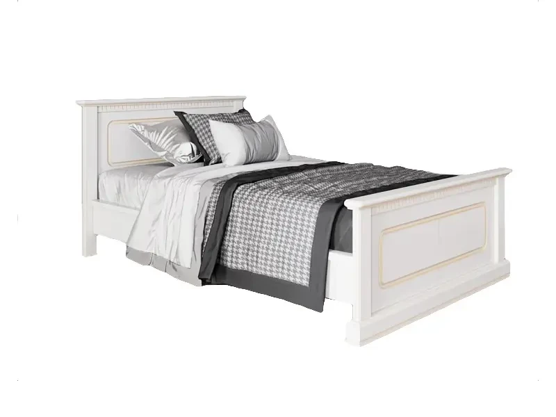 Кровать с изножьем 140X200 цвет Белая эмаль 664425
