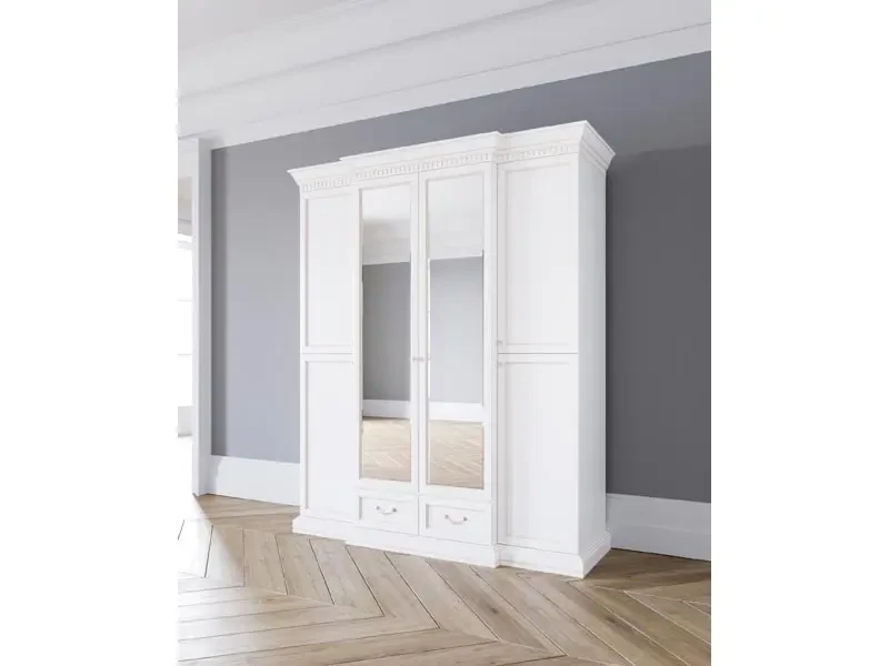 Шкаф 4-х дверный цвет Белая эмаль 664578  - фото 2