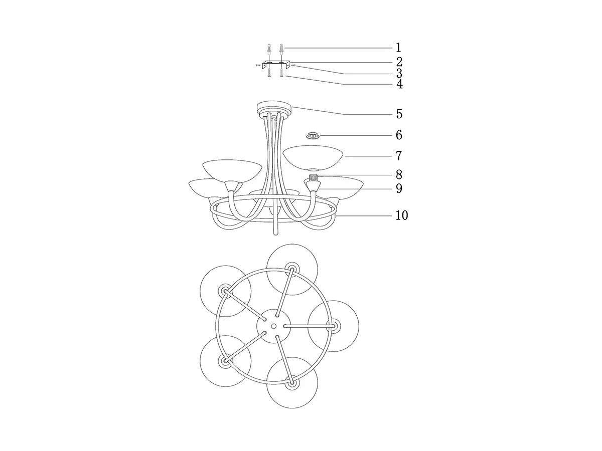 Светильник потолочный moderli lione v1205-5c. Люстра подвесная хром lione v1205-5c.