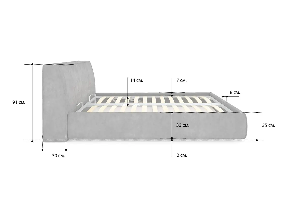 Кровать Altea 160x190 без основания и подъемного механизма 683154  - фото 5