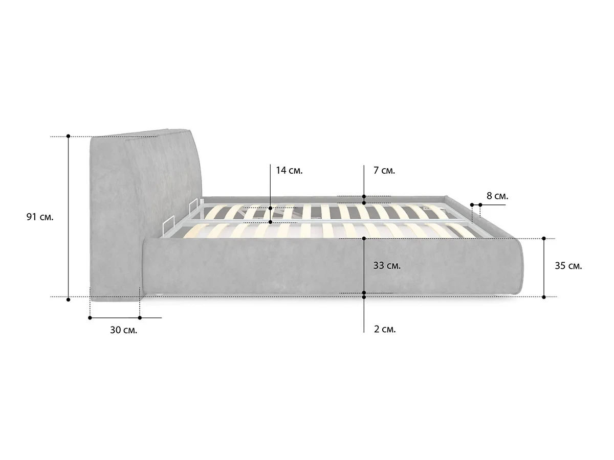 Кровать Altea 200x200 без основания и подъемного механизма 683932  - фото 5