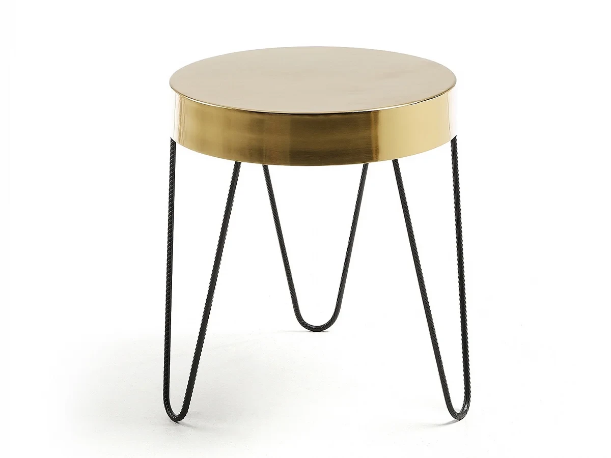Приставной столик круглый золотой 39 см rhet от la forma