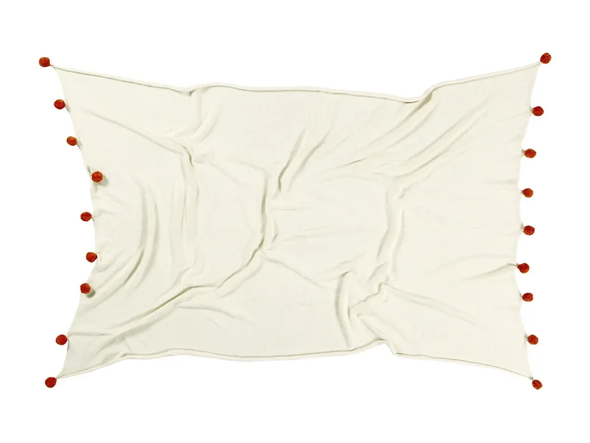 Плед с помпонами 120х180 468728