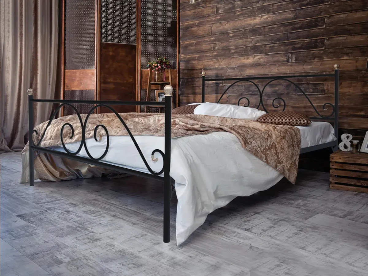 Кованая кровать Анталия 1.4 с двумя спинками 695583  - фото 3