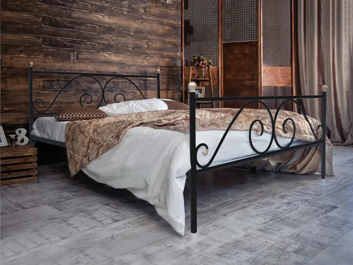 Кованая кровать Анталия 1.4 с двумя спинками 695583  - фото 2