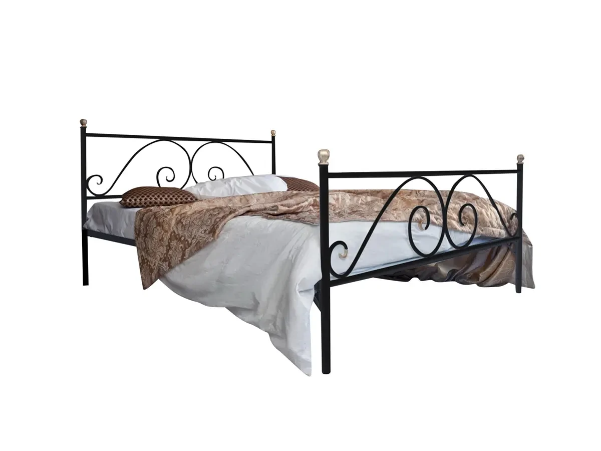 Кованая кровать Анталия 1.4 с двумя спинками 695583  - фото 1