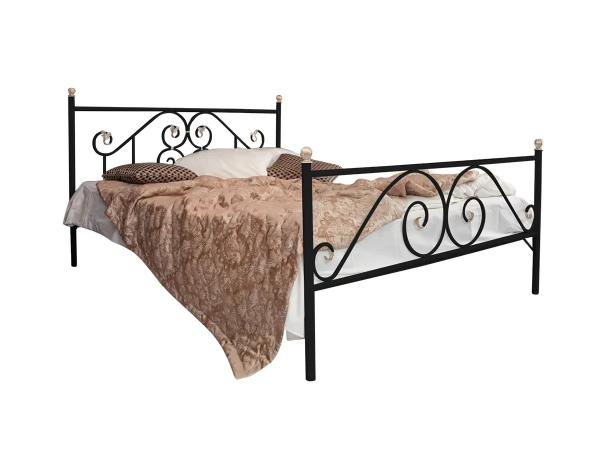 Кованая кровать Камелия 1.8 с двумя спинками 695665  - фото 1