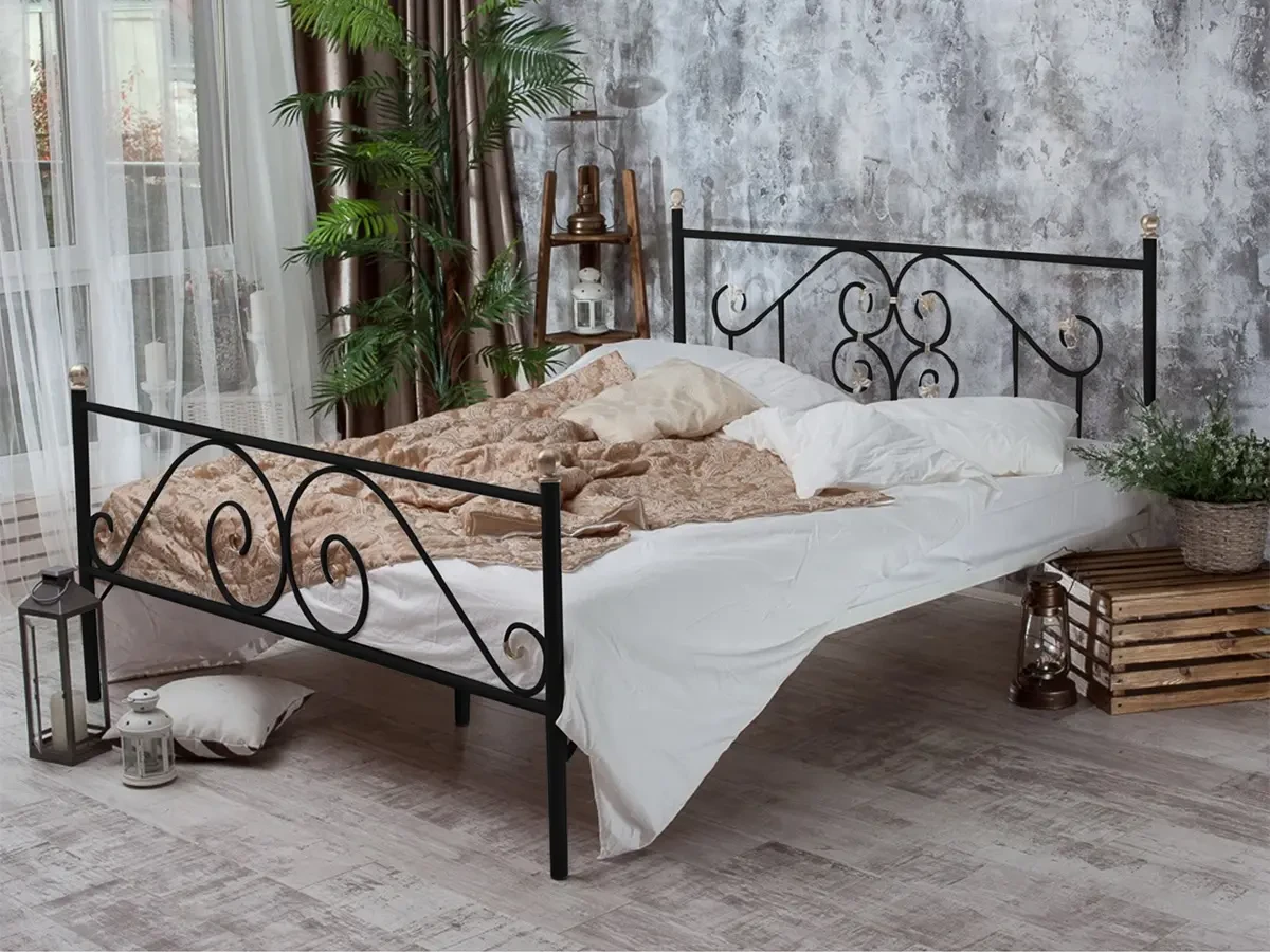 Кованая кровать Камелия 1.8 с двумя спинками 695665  - фото 3