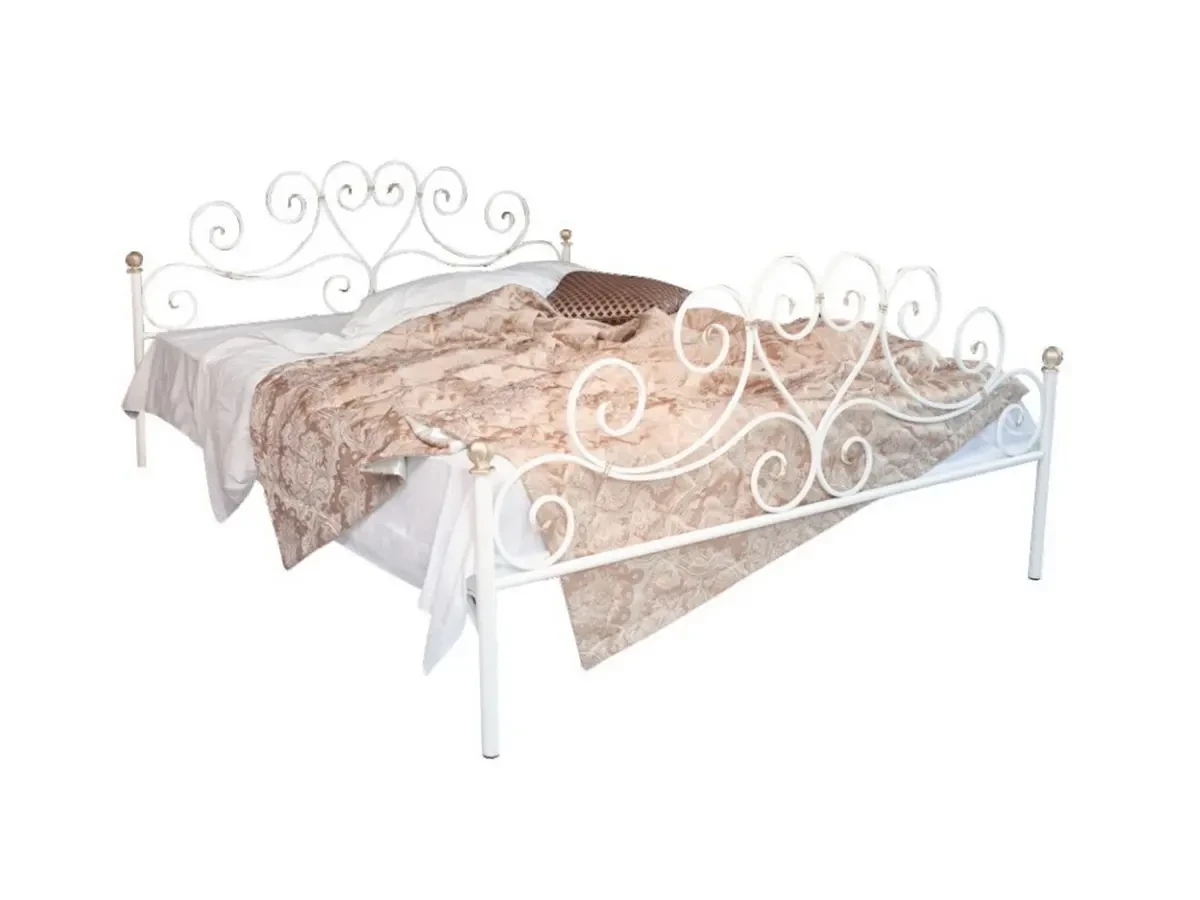 Кованая кровать Кармен 1.4 с двумя спинками 695669  - фото 1