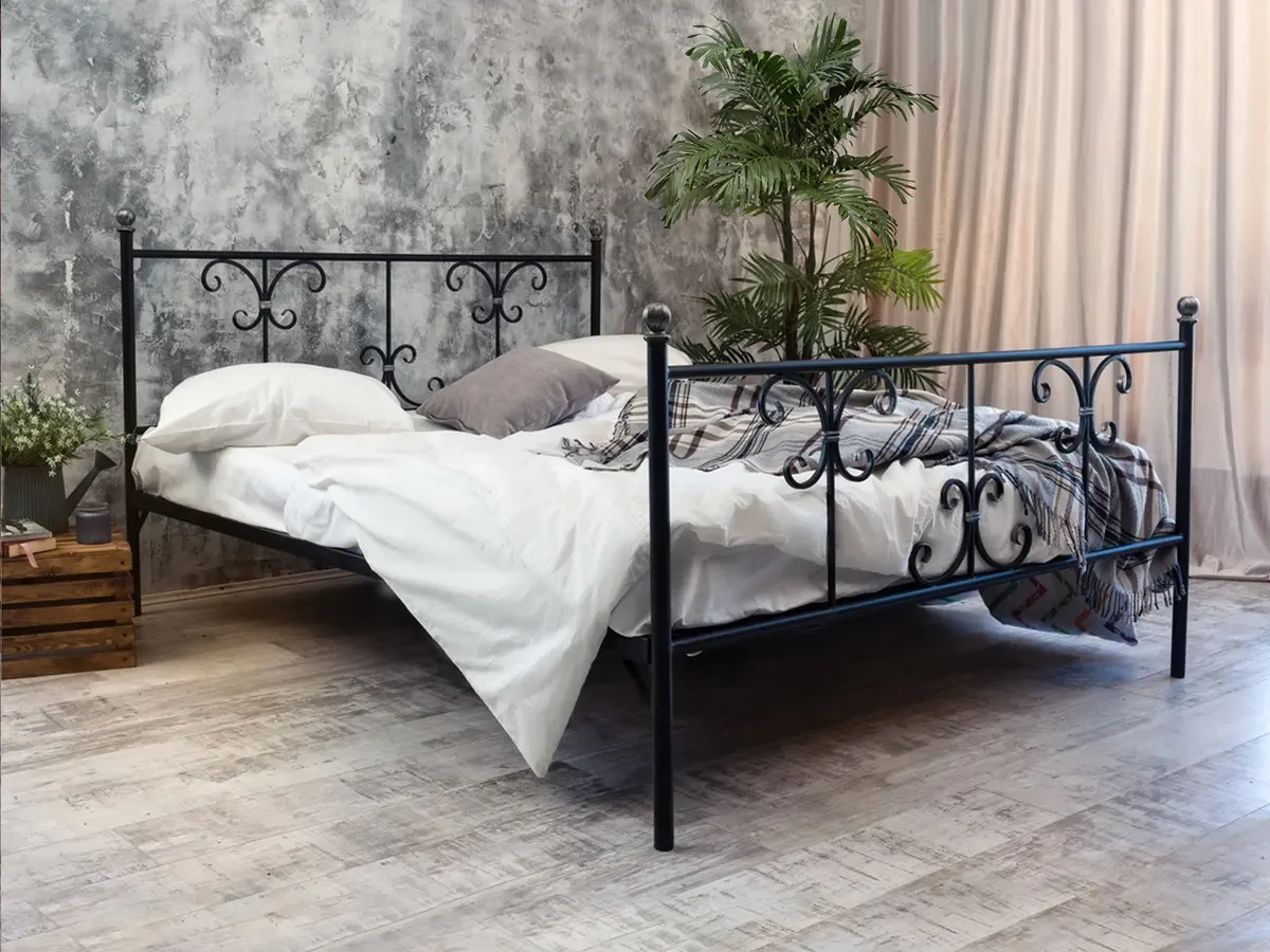 Кованая кровать Симона 1.8 с двумя спинками 695719  - фото 4
