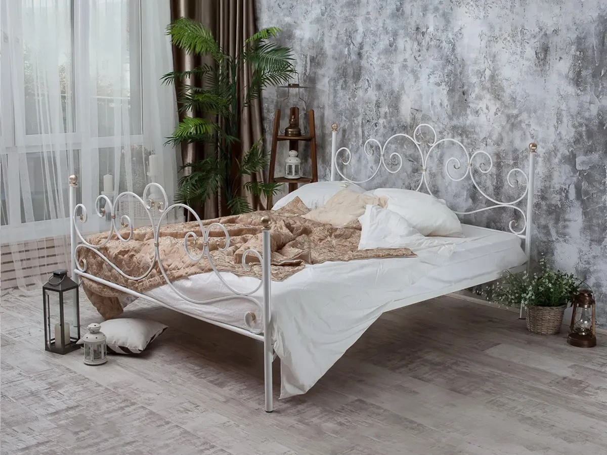 Кованая кровать Флоренция 1.4 с двумя спинками 695726  - фото 6