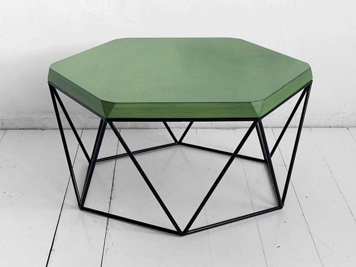 Журнальный стол Гексагон в зеленом цвете 701453
