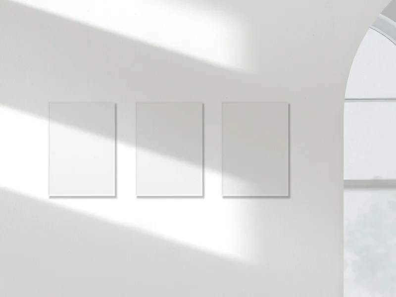 Набор белых рамок из алюминия ROUNDED 9 - 3 шт - 21х21 см 704032  - фото 3