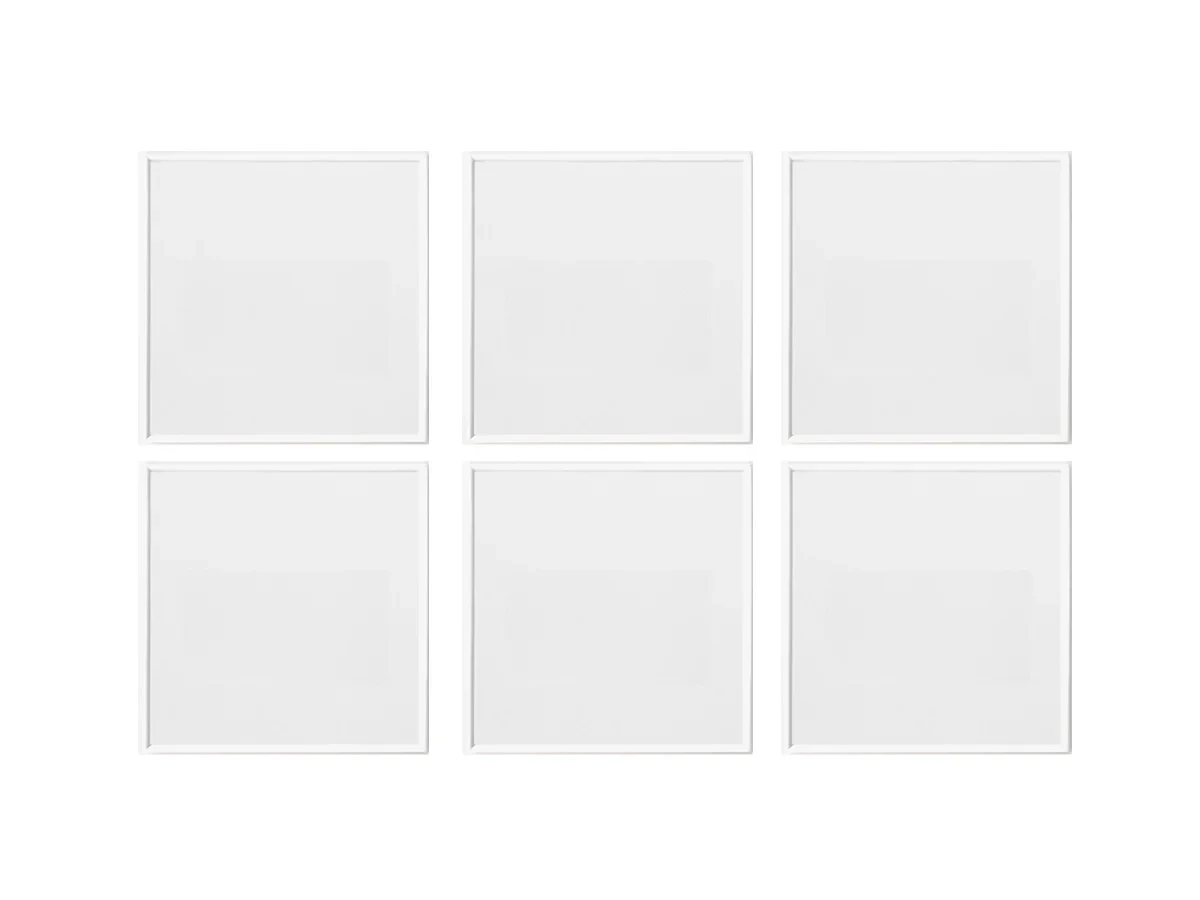 Набор белых рамок из алюминия ROUNDED 9 - 6 шт - 30x30 см 704047  - фото 1