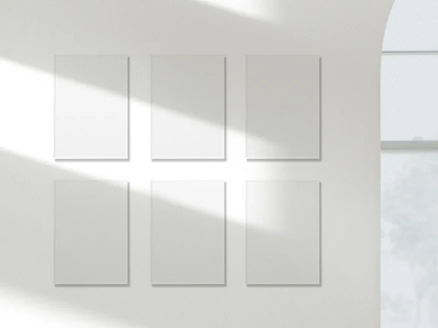 Набор белых рамок из алюминия ROUNDED 9 - 6 шт - 30x30 см 704047  - фото 3