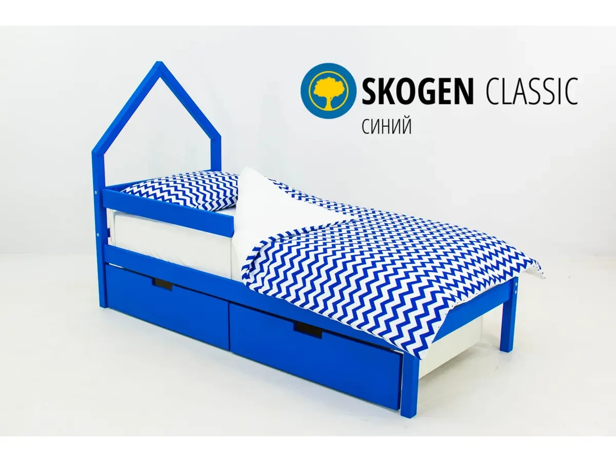 Кровать-домик мини Svogen синий 518265