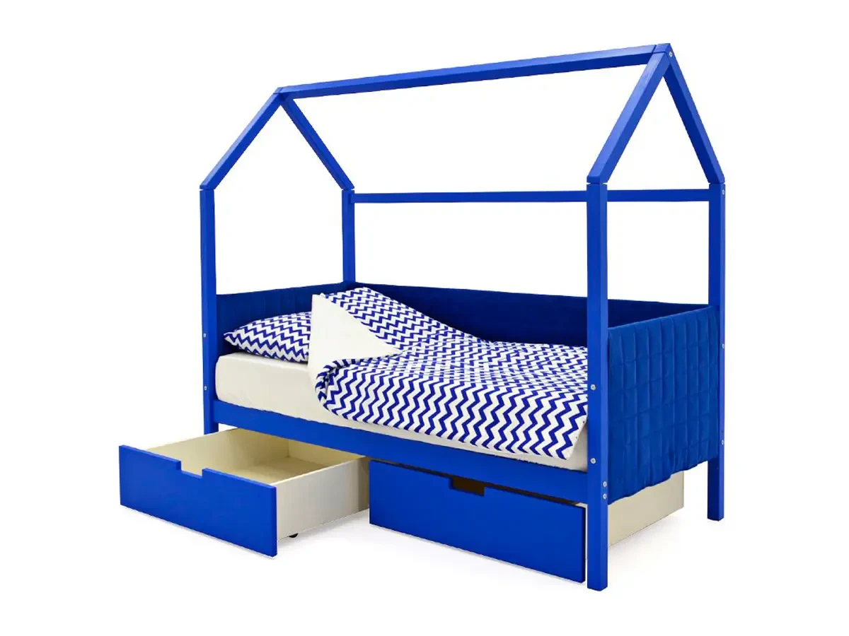 Кровать-домик мягкая Svogen синий 518311  - фото 5