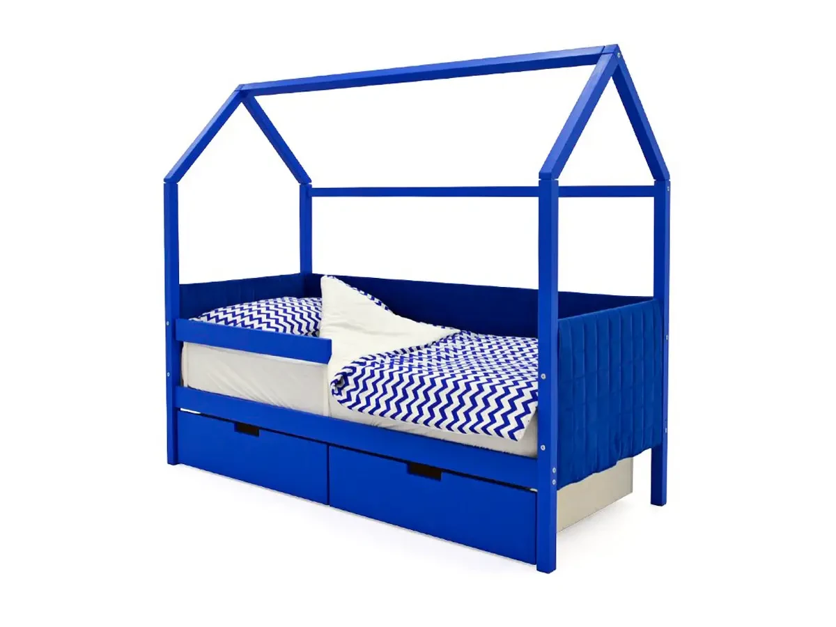 Кровать-домик мягкая Svogen синий 518311