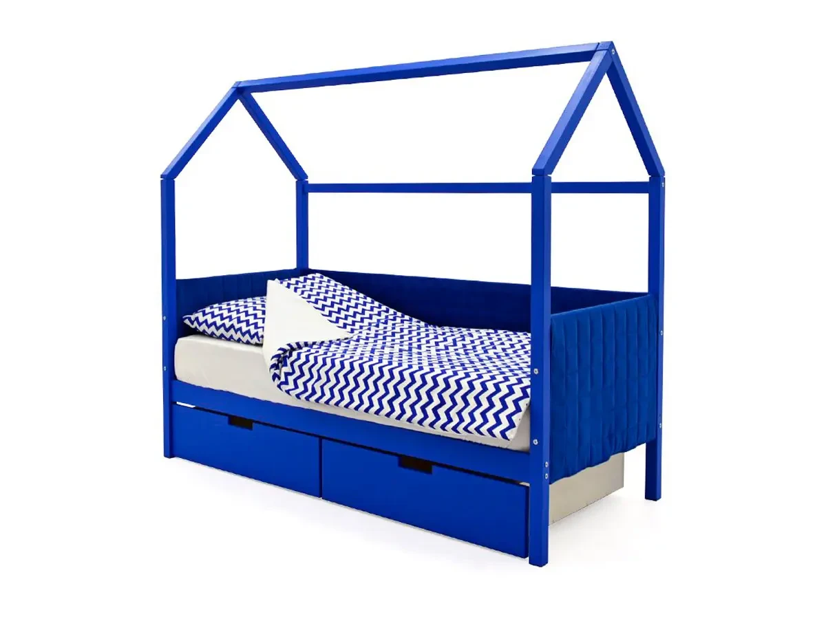 Кровать-домик мягкая Svogen синий 518311  - фото 3